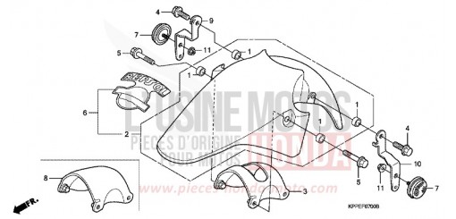 KOTFLUEGEL, VORNE CBR125RW7 de 2007